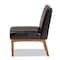 Baxton Studio Daymond Mid-Century Modern Dark Brown Faux Leather and Walnut Brown Finished Wood Dining Chair 186-11350-Zoro - alternate 5